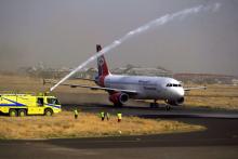 Premier vol commercial sur l'aéroport de Sanaa depuis 6 ans, le 16 mai 2022