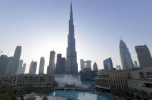 La tour Burj Khalifa au milieu d'autres gratte-ciel de Dubaï, le 5 juin 2020