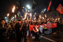 Manifestation Ukraine Stepan Bandera