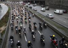 Manifestation de motards à Paris