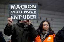 Manifestation taxi contre l'arrivée d'Uber sur le marché à Paris - 27-01-16