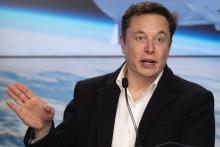 Elon Musk lors d'une conférence de presse le 2 mars 2019 au centre spatial Kennedy en Floride